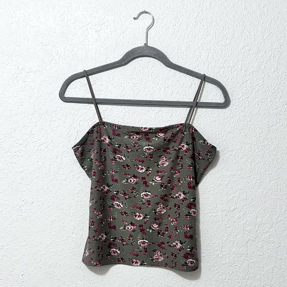 Floral cami top green size large